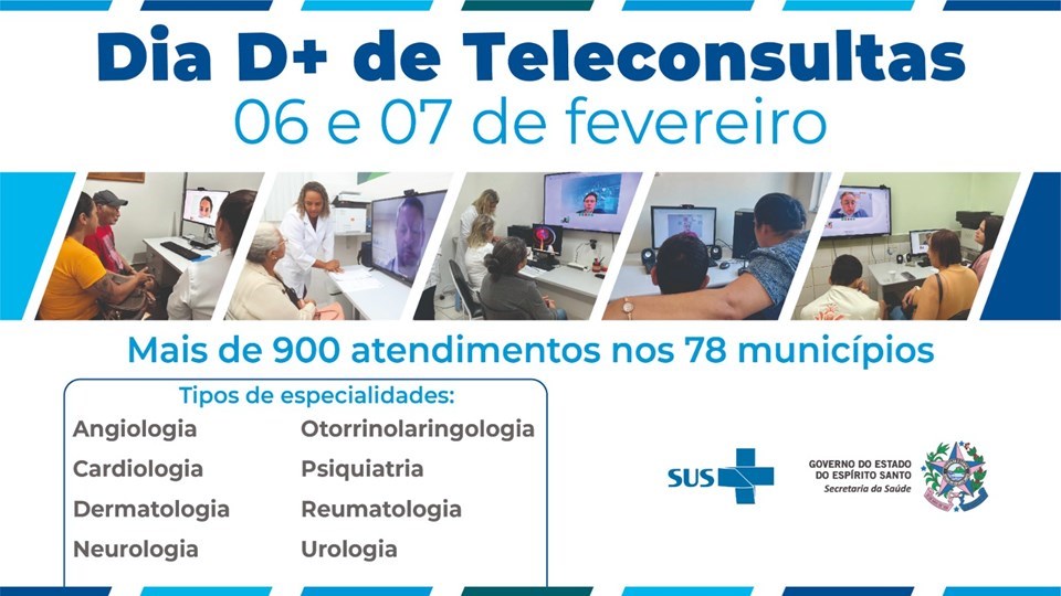 Leia mais sobre o artigo Saúde realiza Dia D+ de Teleconsultas para ampliar acesso a especialidades médicas